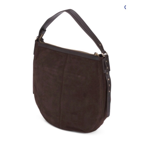 Ashwood Suede Hobo Bag unique shoulder strap detailed with gold tone studs.